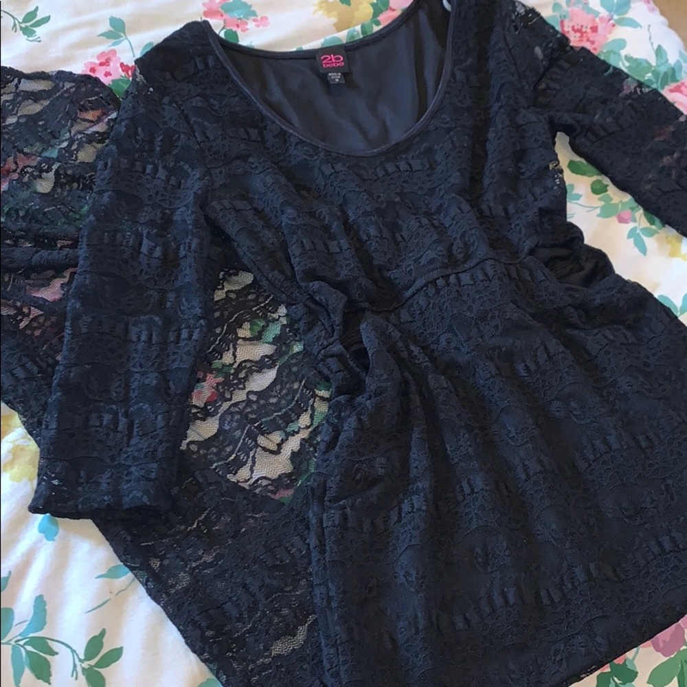 2b bebe assymetric lace dress